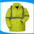 2015 nova chegada segurança amarelo raincoat com fita reflexiva
